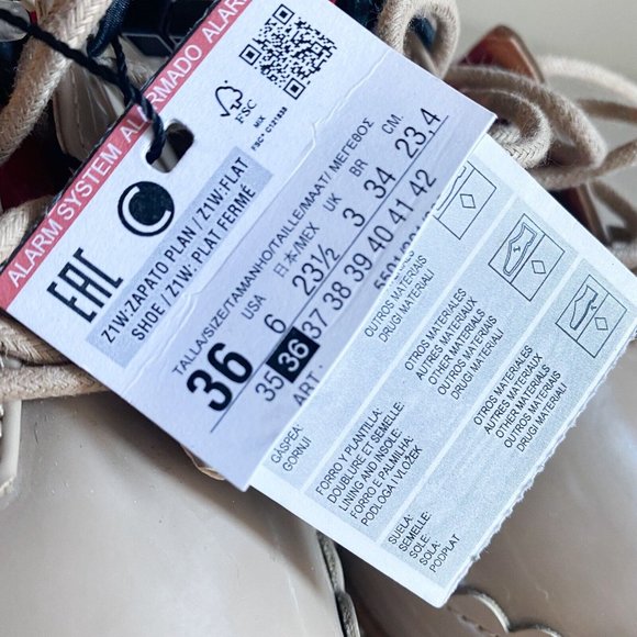 NWT ZARA Nude Faux PAtent Leather Heart Valentine Motif Oxford Platform Shoes 36 - Picture 11 of 11